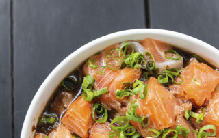 ceviche peruano con camote y choclo