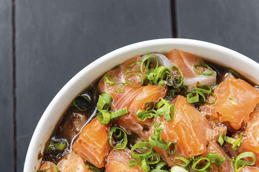 ceviche peruano con camote y choclo